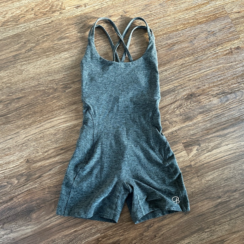 Bombshell Heathered Gray Shorts Bodysuit